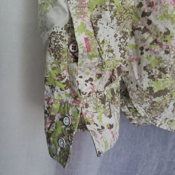 Eddie Bauer Shirt White Floral Button Front Long Sleeve Cotton Women's Size S - Picture 2 of 10